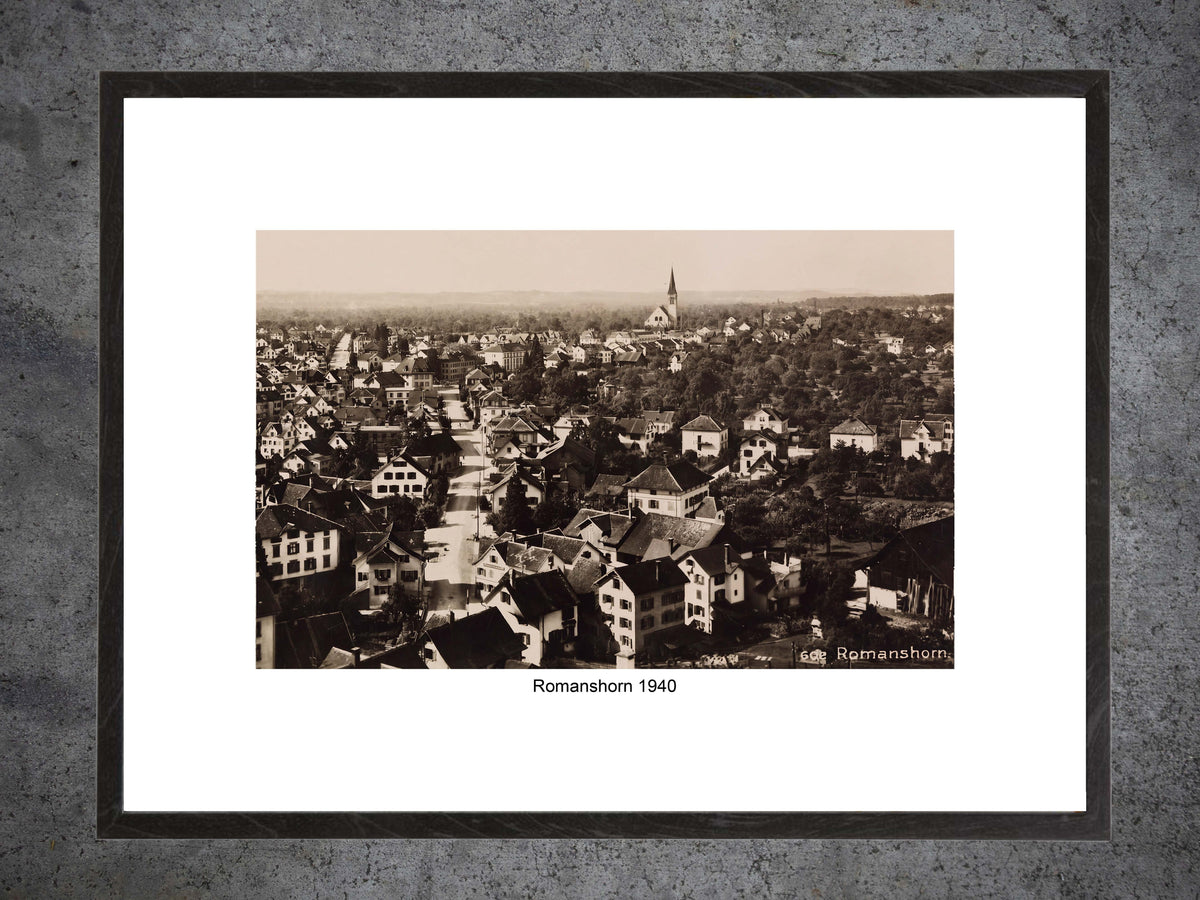 Romanshorn 1940 – Historische Stadtansicht – Gerahmter Print