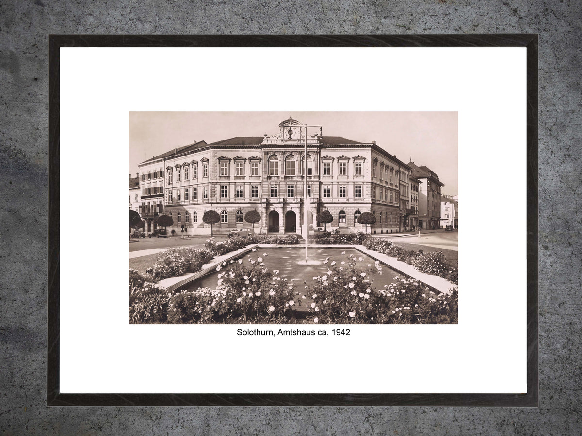 Solothurn Amtshaus ca. 1942 – Historische Stadtansicht – Gerahmter Print