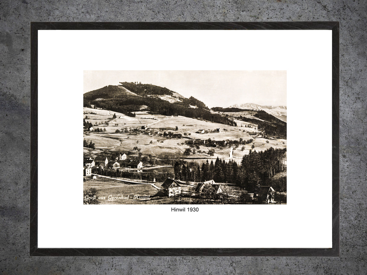 Hinwil-Girenbad 1930 – Historische Landschaftsansicht – Gerahmter Print