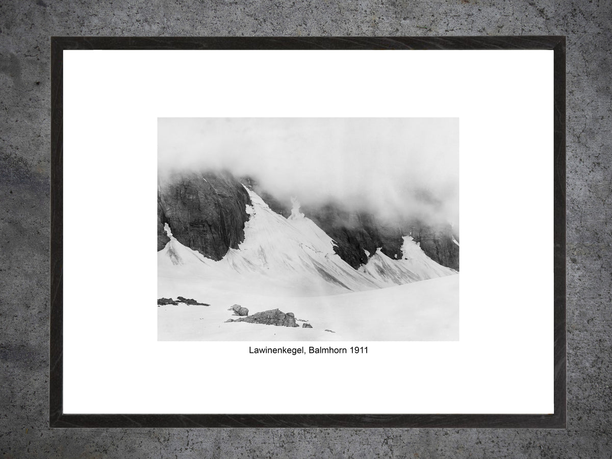 Balmhorn 1911 – Historischer Lawinenkegel – Gerahmter Print