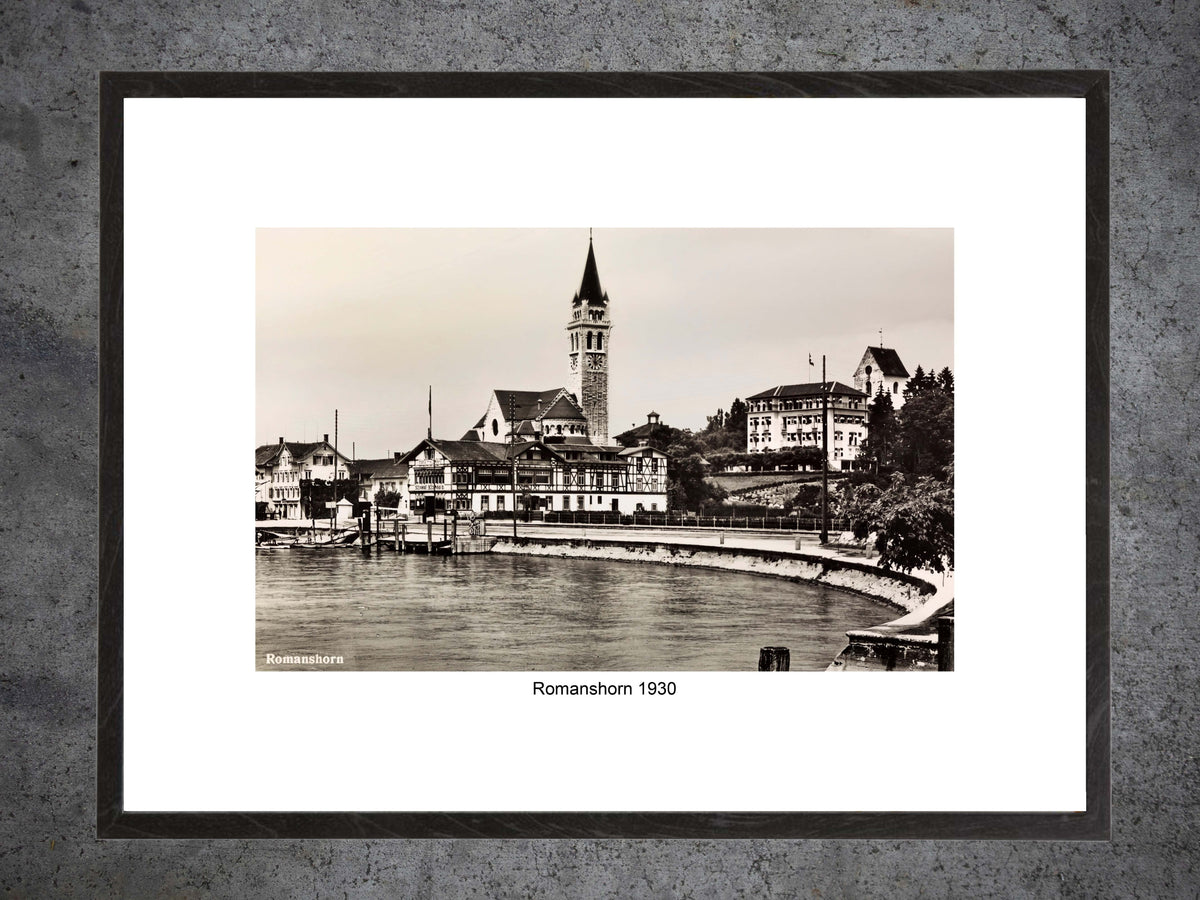Romanshorn 1930 – Historische Ansicht am Bodensee – Gerahmter Print