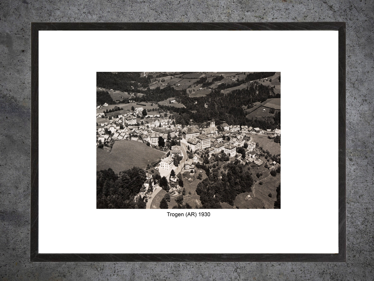Trogen (AR) 1930 – Historische Luftaufnahme – Gerahmter Print