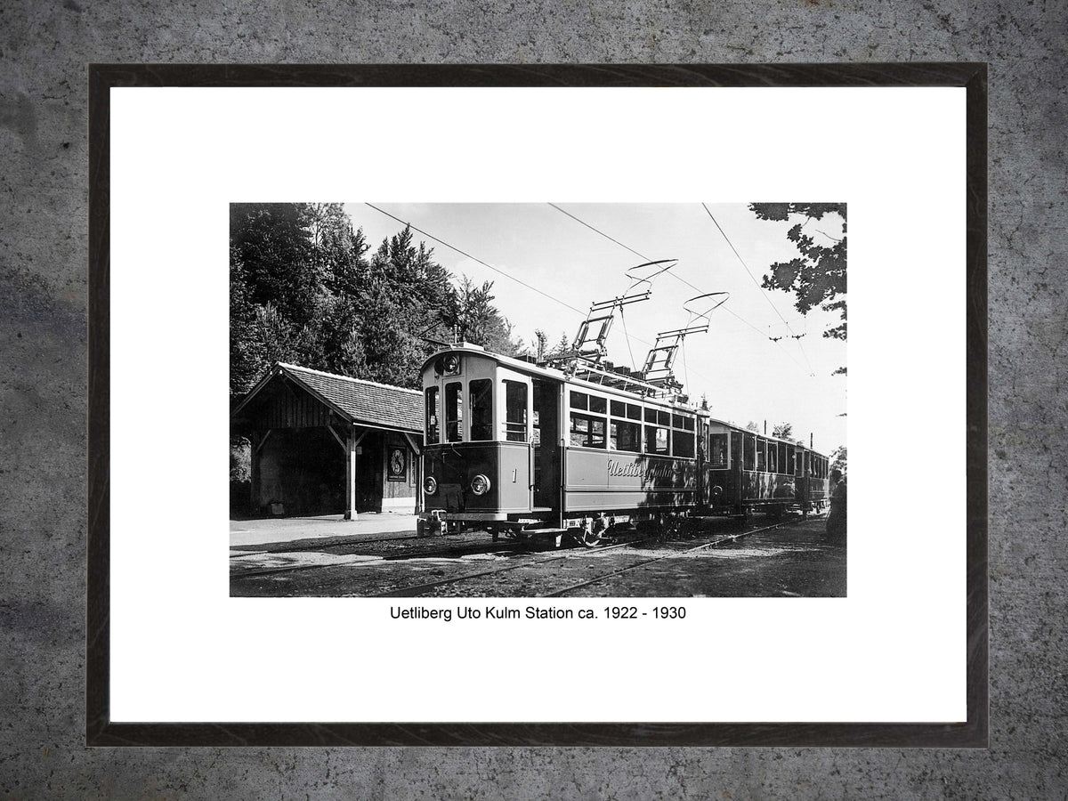 Uetliberg Uto Kulm Station, ca. 1922–1930 – Gerahmter historischer Print