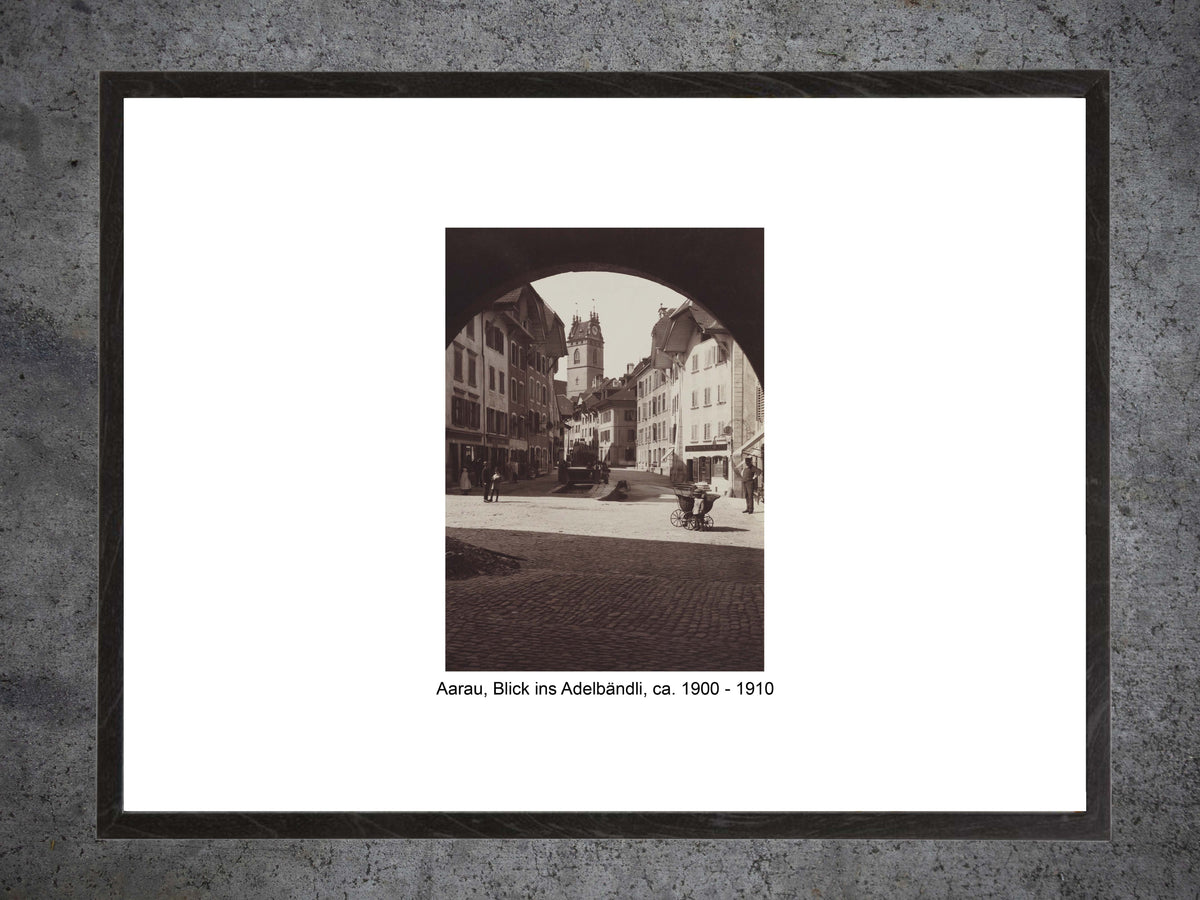Aarau – Blick ins Adelbändli ca. 1900–1910 – Gerahmter historischer Print