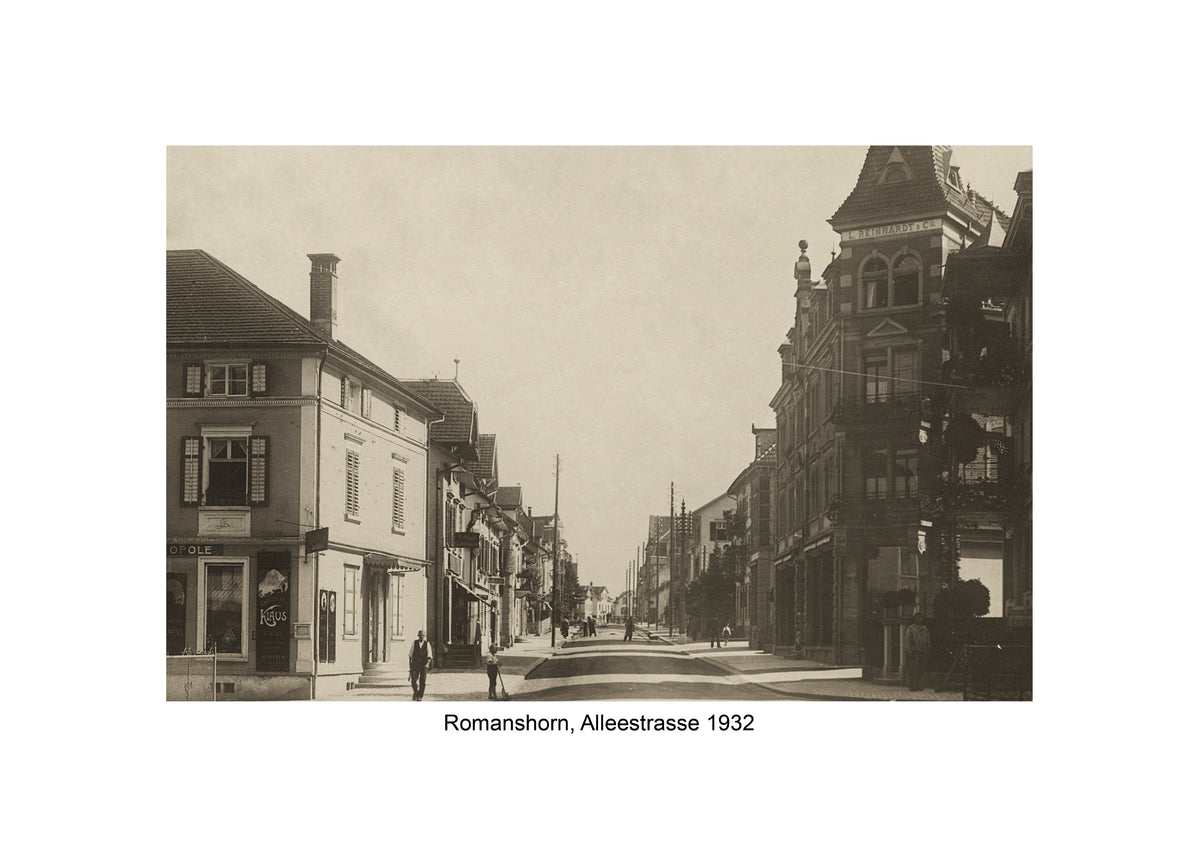 Romanshorn Alleestrasse 1932 – Historische Strassenansicht – Gerahmter Print
