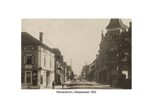 Romanshorn Alleestrasse 1932 – Historische Strassenansicht – Gerahmter Print