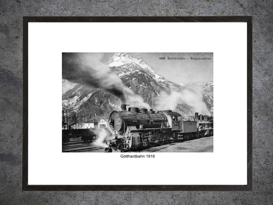 Gotthardbahn, 1919 – Gerahmter historischer Print