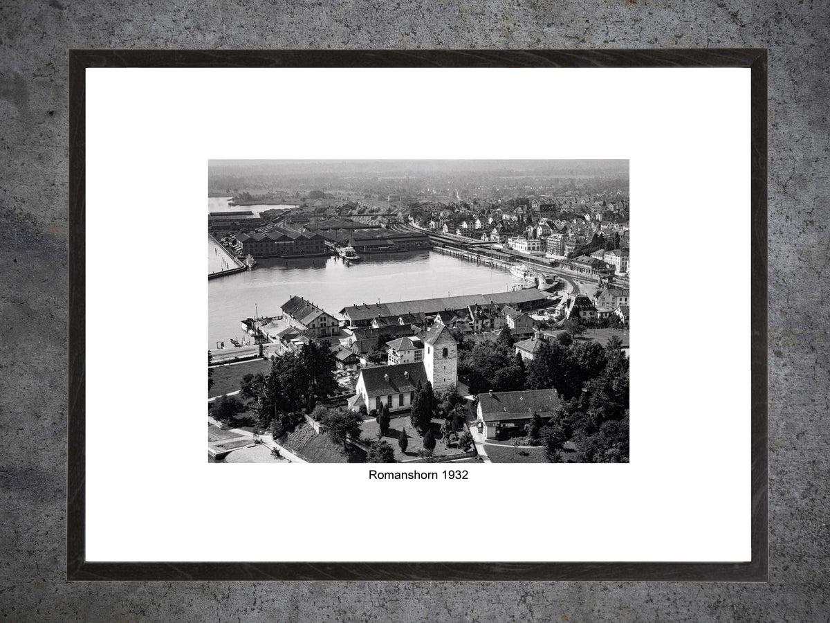 Romanshorn 1932 – Historische Ansicht von Hafen & Altstadt – Gerahmter Print
