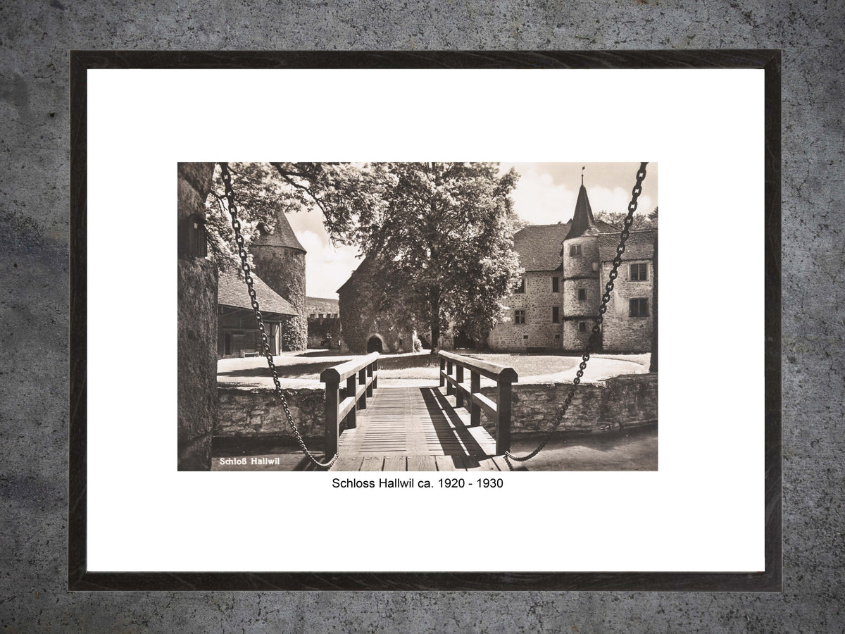 Schloss Hallwil, ca. 1920–1930 – Gerahmter historischer Print