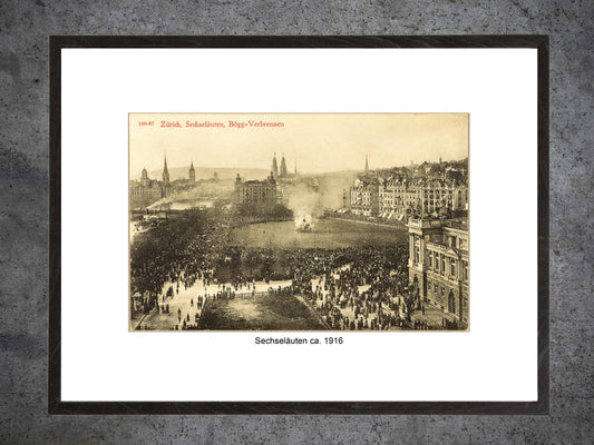 Zürich Sechseläuten, ca. 1916 – Gerahmter historischer Print