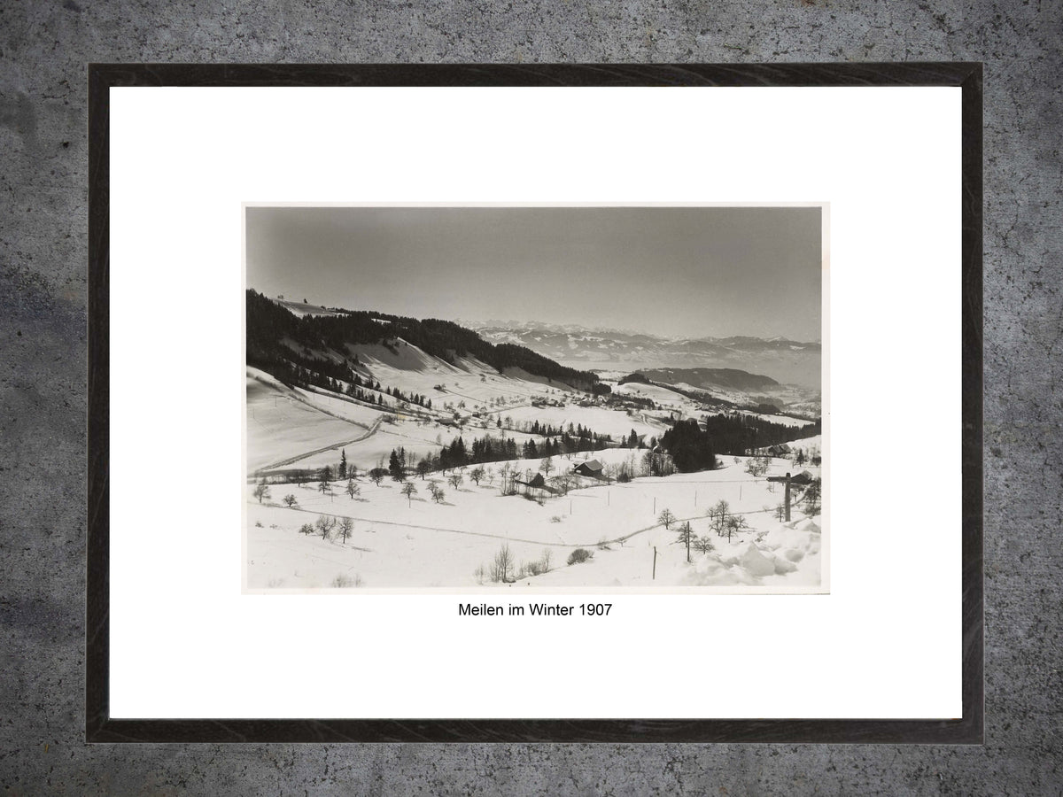 Meilen im Winter, 1907 – Gerahmter historischer Print