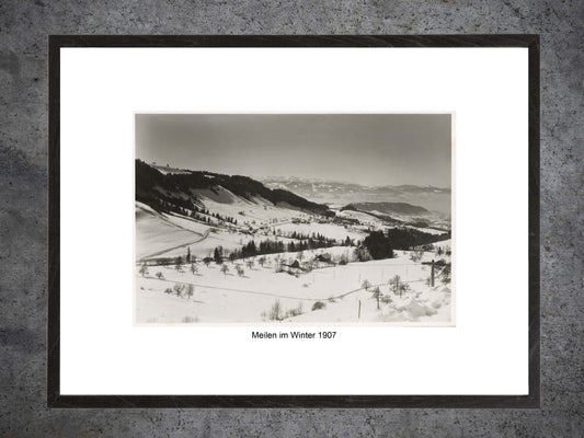 Meilen im Winter, 1907 – Gerahmter historischer Print