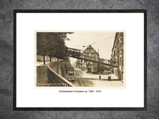 Zürich Polybahn, ca. 1900–1910 – Gerahmter historischer Print