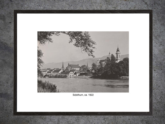 Solothurn 1922 – Historische Stadtansicht an der Aare – Gerahmter Print