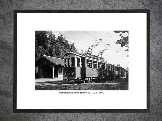 Uetliberg Uto Kulm Station, ca. 1922–1930 – Gerahmter historischer Print